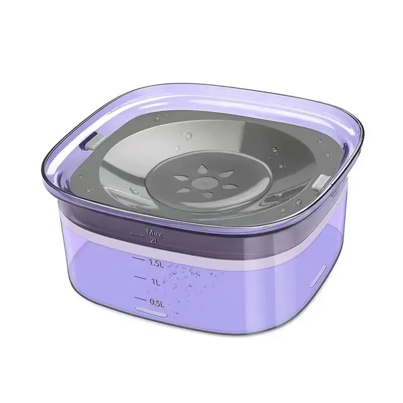 2L Spill Proof  Pet Dog Cat Water Bowl Reduce Refill