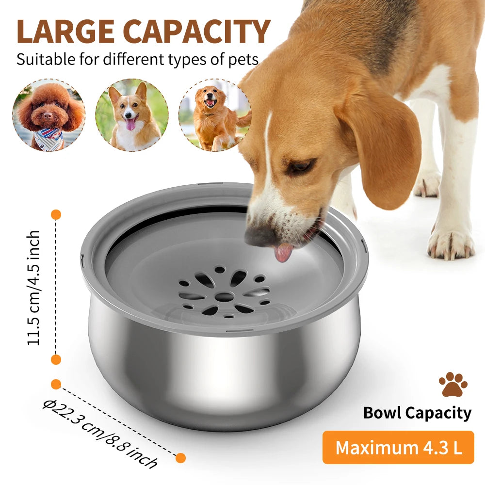 4.3L Pet Floating Bowl Stainless