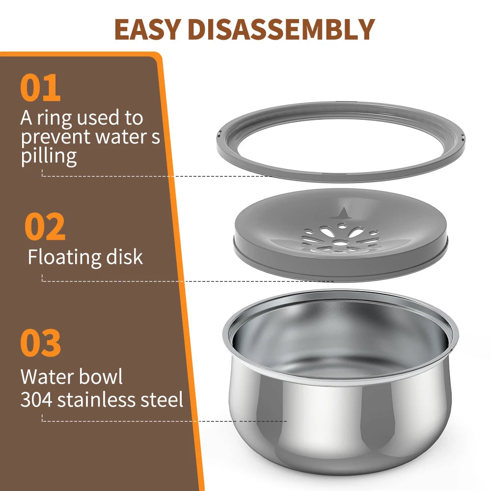4.3L Pet Floating Bowl Stainless