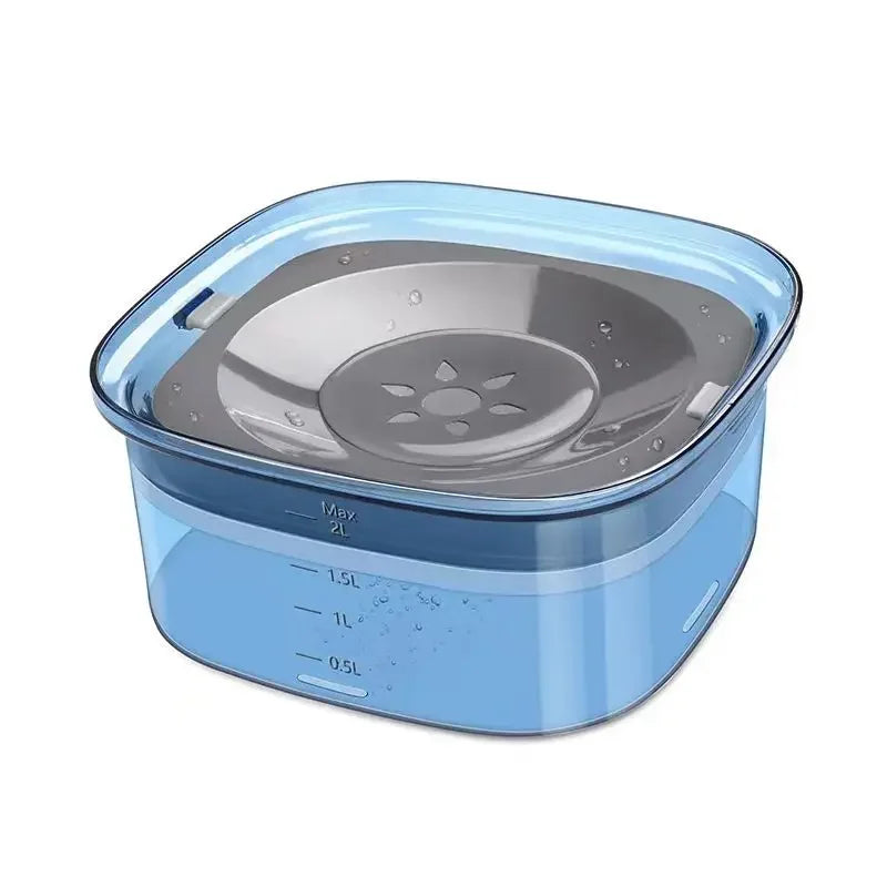 2L Spill Proof  Pet Dog Cat Water Bowl Reduce Refill