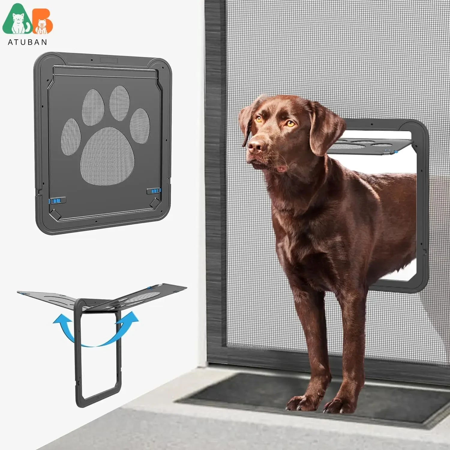 ATUBAN Dog Door for Screen Door 12x14 inch