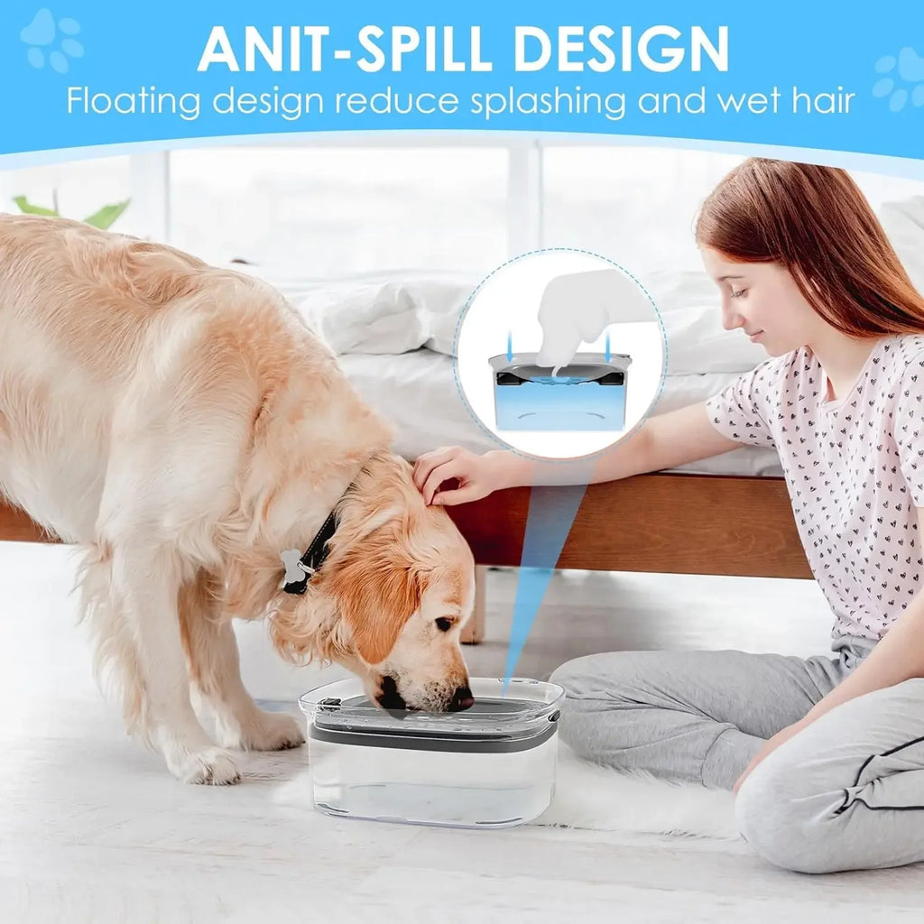 2L Spill Proof  Pet Dog Cat Water Bowl Reduce Refill