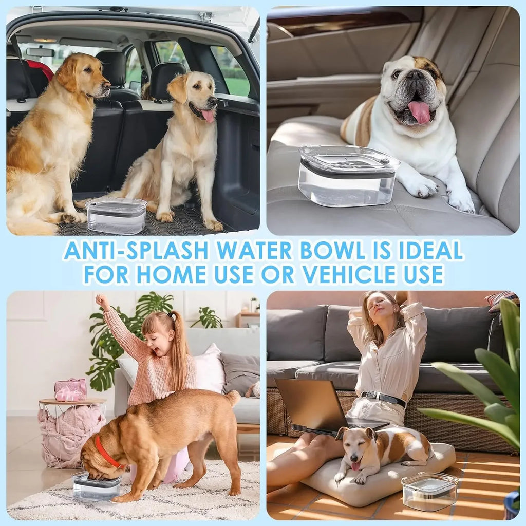 2L Spill Proof  Pet Dog Cat Water Bowl Reduce Refill